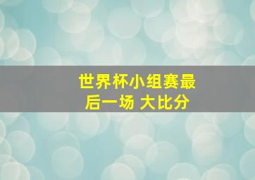 世界杯小组赛最后一场 大比分